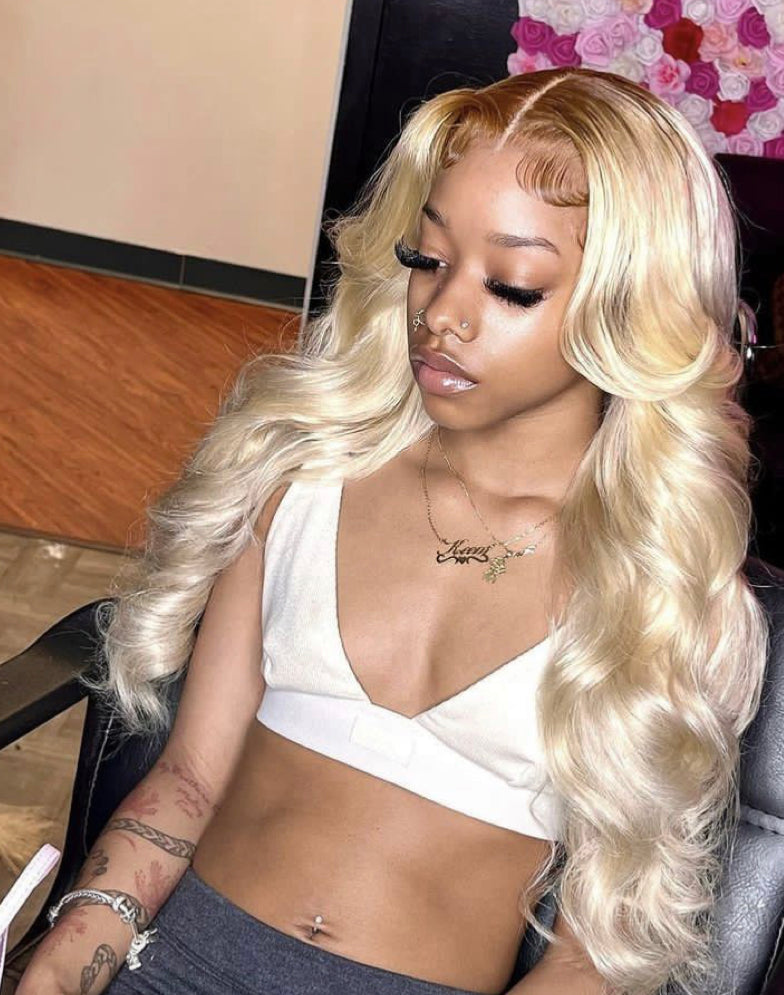 613 Blonde 10A Body Wave 13x6 Lace frontal Wig 180% density